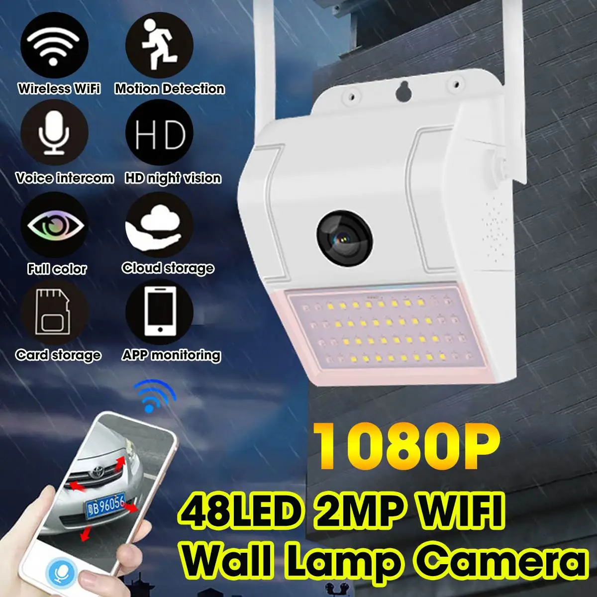 Wireless WIFI Security Camera Waterproof Wall Lamp IP Camera IR Night Vision Motion Detection Smart Induction Lamp Outdoor 1080P
Wireless WIFI Security Camera Waterproof Wall Lamp IP Camera IR Night Vision Motion Detection Smart Induction Lamp Outdoor 1080P