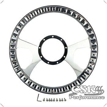 9-Bolt 14" Chrome Billet Steering Wheel W/Horn Button & Adapter For G M Chevy
9-Bolt 14" Chrome Billet Steering Wheel W/Horn Button & Adapter For G M Chevy