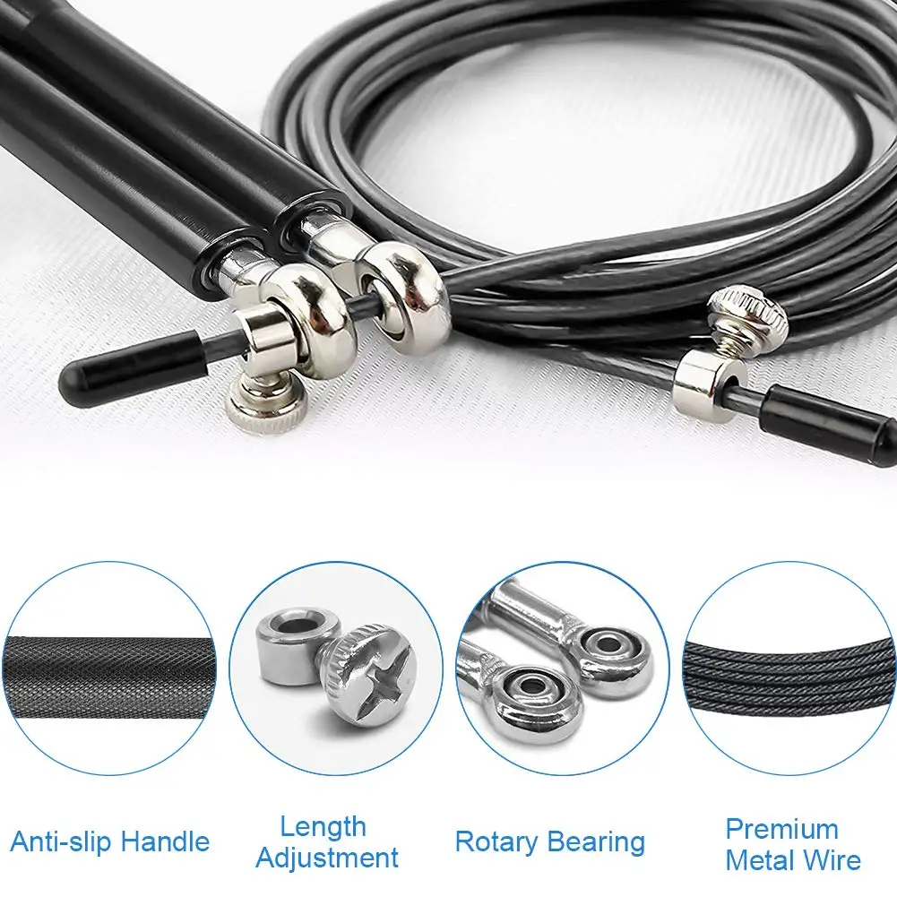 Kids Jump Rope Fitness Excercise Light Bearing Skipping Ropes Metal Speed Crossfit Gym MMA Training Equipment Mens Workout Gear Kids Jump Rope Fitness Excercise Light Bearing Skipping Ropes Metal Speed Crossfit Gym MMA Training Equipment Mens Workout Gear