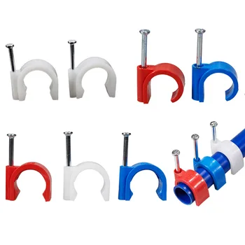 48pcs PVC pipe clamp 16/20MM Circle Electrician Tube support hook nylon Steel Nails line cable clips wire Wall fixed holder
48pcs PVC pipe clamp 16/20MM Circle Electrician Tube support hook nylon Steel Nails line cable clips wire Wall fixed holder