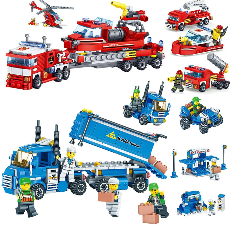 Kids Love Fire Fighting Car Helicopter and Boat Urban Freight City Truck Legoed Model Building Blocks Bricks Children Toys
Kids Love Fire Fighting Car Helicopter and Boat Urban Freight City Truck Legoed Model Building Blocks Bricks Children Toys