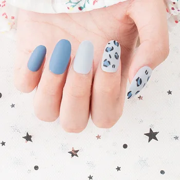 24pcs/box Leopard Pattern Fake Nails Design Haze Blue Wearable Detachable Long Round Head Nail Pieces Suitable Girls Decor T
24pcs/box Leopard Pattern Fake Nails Design Haze Blue Wearable Detachable Long Round Head Nail Pieces Suitable Girls Decor T