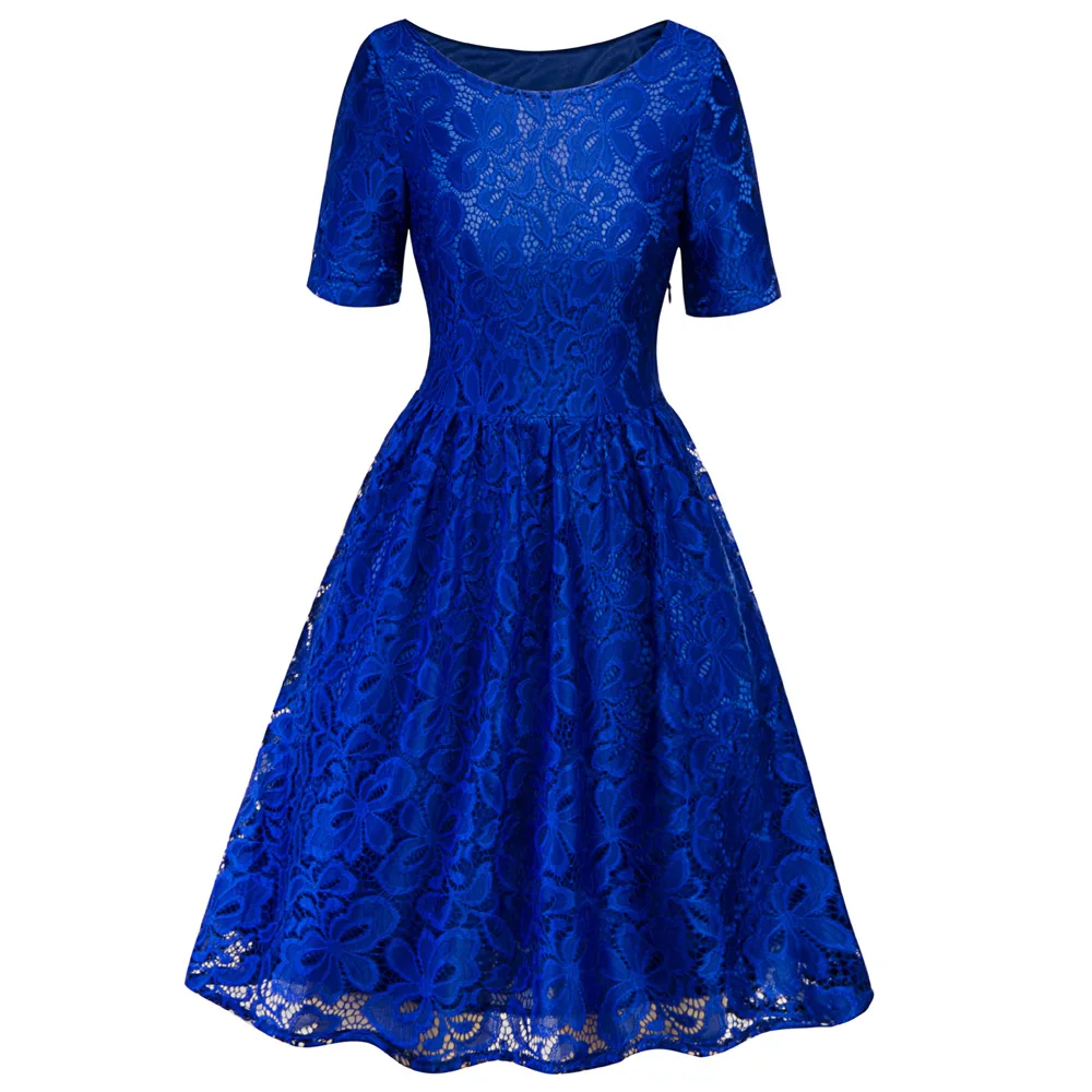Joineles 7 Colors Solid Women Retro Dress Lace Party Dress Round Neck Short Sleeves High Waist Vintage Dress Vestidos De Festa
Joineles 7 Colors Solid Women Retro Dress Lace Party Dress Round Neck Short Sleeves High Waist Vintage Dress Vestidos De Festa