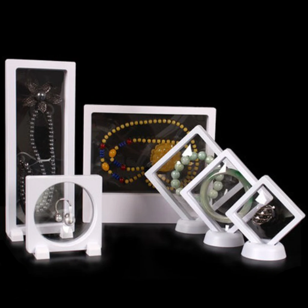 Plastic 3D Floating Jewelry Display Frame with Stands for Bracelets Coins Earrings Jewelry Packaging
Plastic 3D Floating Jewelry Display Frame with Stands for Bracelets Coins Earrings Jewelry Packaging