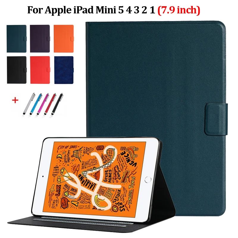 Тонкий чехол для iPad Mini 7 9 дюйма кожаный кошелек защитный планшета 4 5 3 2 1 чехлы +