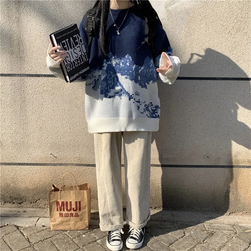 Ins Harajuku Japanese Snow Mountain Printed Loose Pullover Sweater Korean Trend Sweater
Ins Harajuku Japanese Snow Mountain Printed Loose Pullover Sweater Korean Trend Sweater