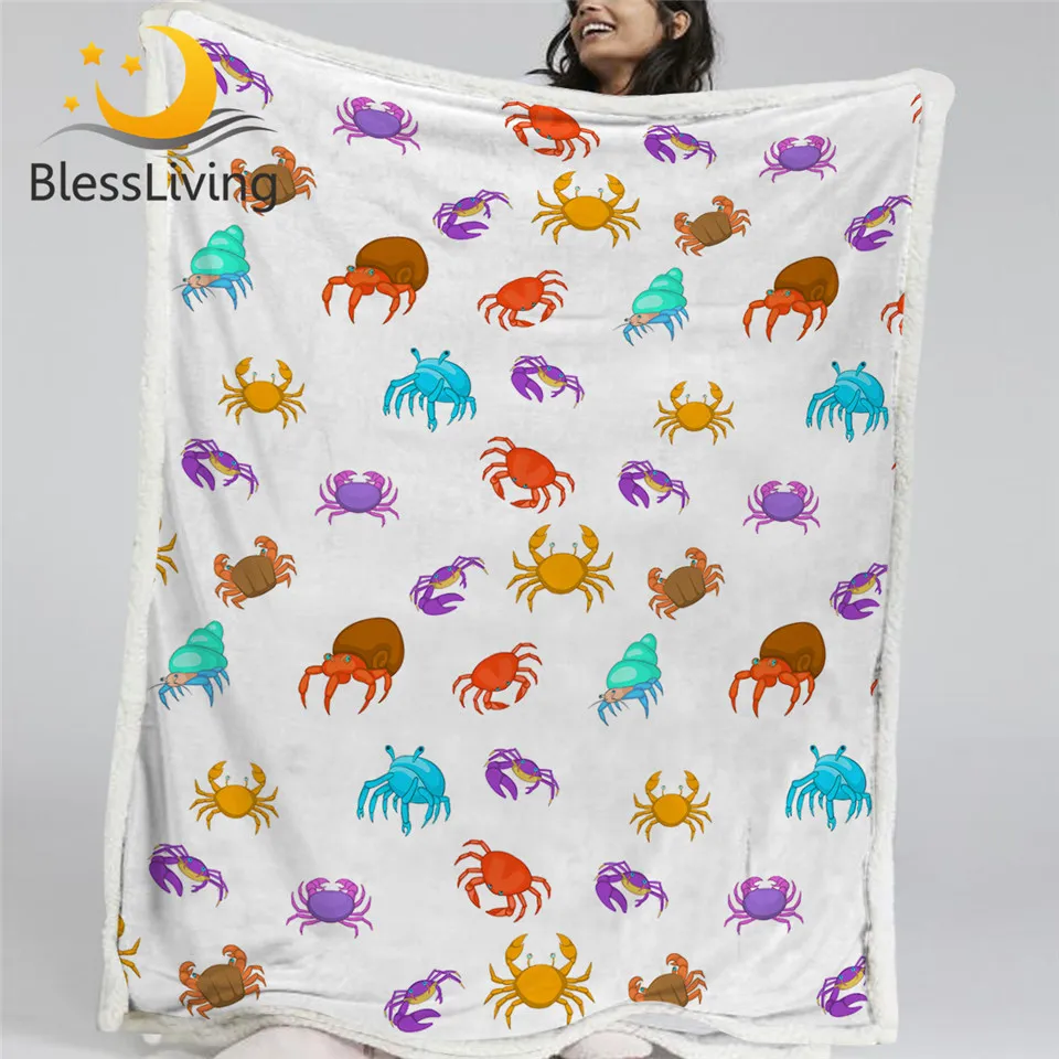 BlessLiving Hermit Crab Sherpa Blanket Cartoon Colorful Bedding Marine Life Plush Bedspreads Ocean Jellyfish Soft Blanket Mantas
BlessLiving Hermit Crab Sherpa Blanket Cartoon Colorful Bedding Marine Life Plush Bedspreads Ocean Jellyfish Soft Blanket Mantas