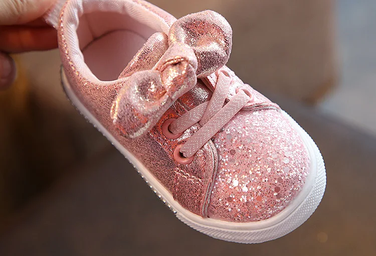 1-6Years Old Baby Girl Bow Sequin Crib Casual Shoes Dress Shoes Baby Casual Shoes Girls Shoes
