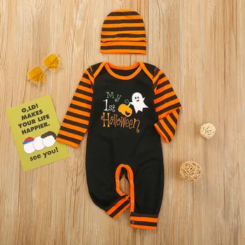 Halloween Infant Baby Pumpkin Print Romper Hats Outfits Toddler Girls Boys Striped Fashion Clothes Sets 2Pcs roupas de bebe 2020
Halloween Infant Baby Pumpkin Print Romper Hats Outfits Toddler Girls Boys Striped Fashion Clothes Sets 2Pcs roupas de bebe 2020