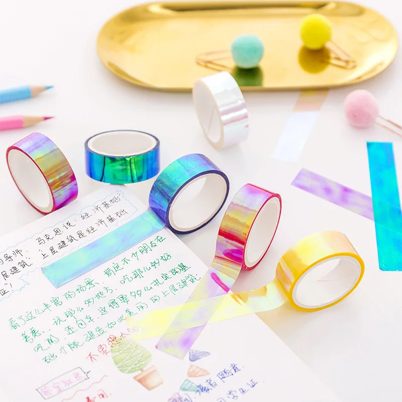 Creative Laser Tape Kawaii Rainbow Decorative Stickers for Kids DIY Scrapbooking Tool School Office Supplies Korean Stationery
Creative Laser Tape Kawaii Rainbow Decorative Stickers for Kids DIY Scrapbooking Tool School Office Supplies Korean Stationery
