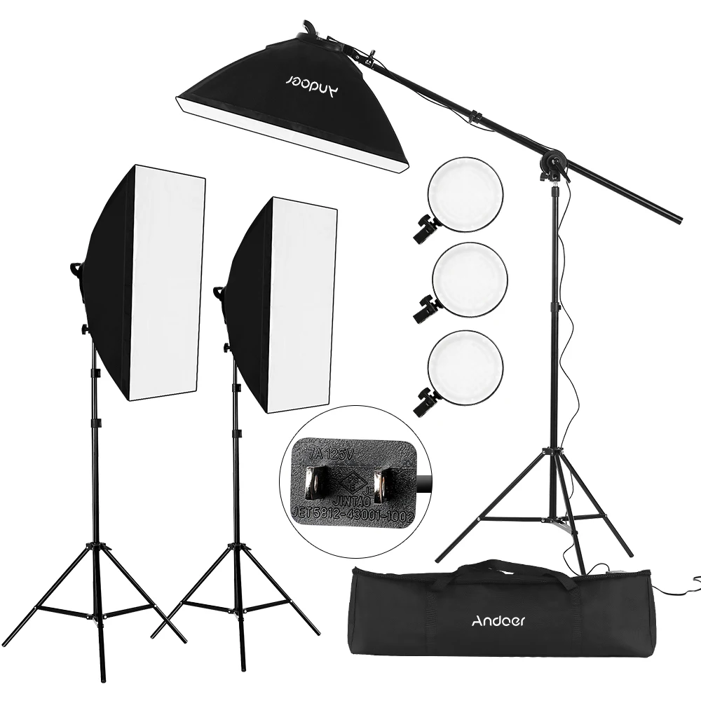 Andoer Studio Photography Softbox LED Light Kit Including 45W Bi-color Temperature 2700K/5500K Dimmable LED Lights Carry Bag
Andoer Studio Photography Softbox LED Light Kit Including 45W Bi-color Temperature 2700K/5500K Dimmable LED Lights Carry Bag
