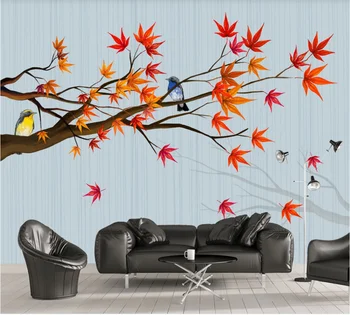 

Custom wallpaper mural 8d photo wall simple maple autumn forest path living room TV background wall