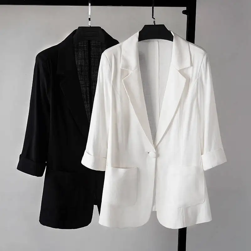 New Fashion 2021 Summer Blazer Jacket Women's Single Breasted Casual Office Cotton Linen Slim Commute Blazer Outer size S-5XL
New Fashion 2021 Summer Blazer Jacket Women's Single Breasted Casual Office Cotton Linen Slim Commute Blazer Outer size S-5XL