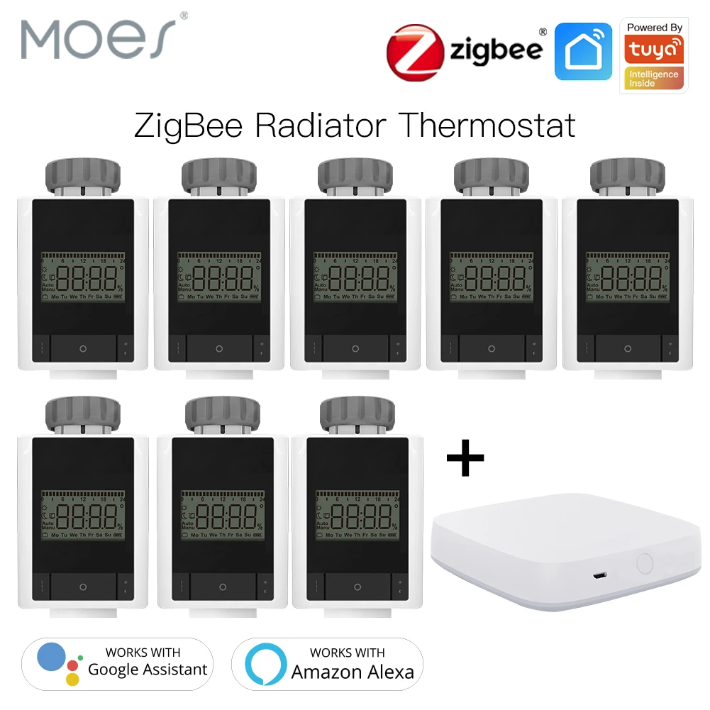 Tuya ZigBee 3.0 Smart Thermostatic Radiator Valve Home Thermostat Heater TRV Voice Control with Alexa Google home Smart Life
Tuya ZigBee 3.0 Smart Thermostatic Radiator Valve Home Thermostat Heater TRV Voice Control with Alexa Google home Smart Life