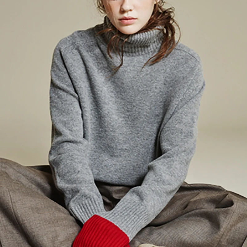 Lazy Style Women's Sweater Large Size Turtleneck Loose Cashmere Thick Sweater Autumn And Winter Pullover Knitted Blouse
Lazy Style Women's Sweater Large Size Turtleneck Loose Cashmere Thick Sweater Autumn And Winter Pullover Knitted Blouse