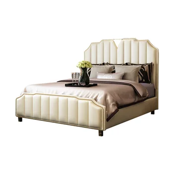 Minimal design double bed light luxury leather bed google leather bed HongKong style
Minimal design double bed light luxury leather bed google leather bed HongKong style