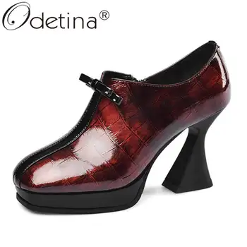 Odetina Women Cow Leather Strange High Style Bow Casual Shoes Plaid Square Toe Platform Side Sipper Patent Leather Dress Shoes
Odetina Women Cow Leather Strange High Style Bow Casual Shoes Plaid Square Toe Platform Side Sipper Patent Leather Dress Shoes