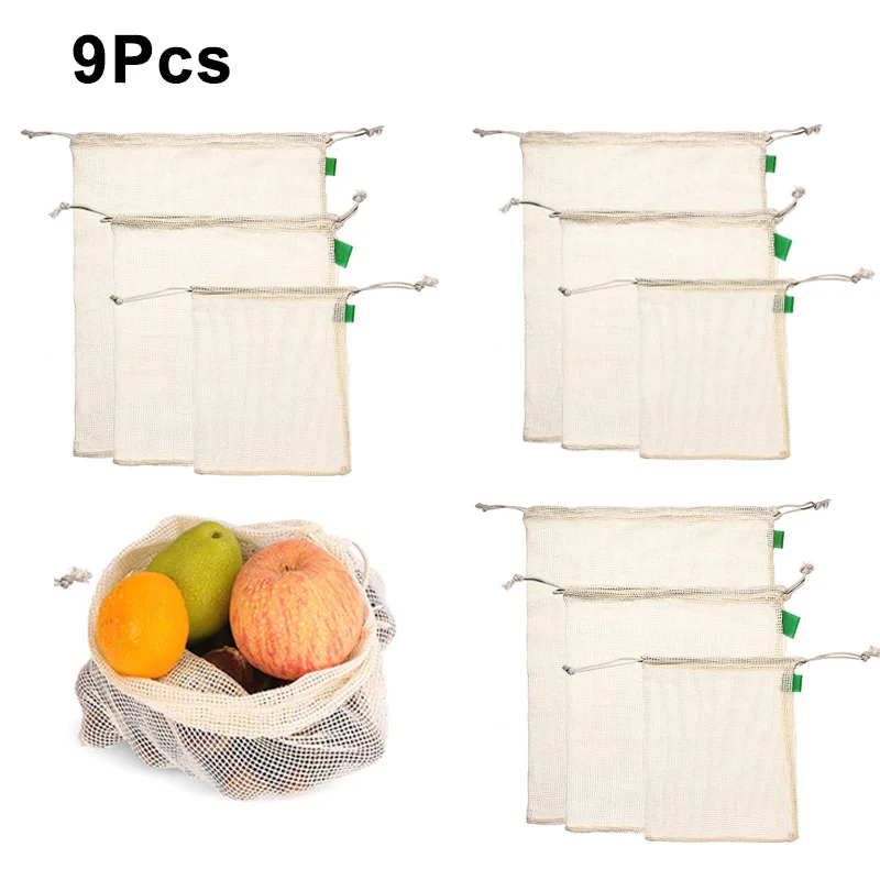 6Pcs/9Pcs Organic Cotton Mesh Bags Reusable Washable Storage Drawstring Bag for Shopping, Grocery,Fruit Vegetable Drop Shipping
6Pcs/9Pcs Organic Cotton Mesh Bags Reusable Washable Storage Drawstring Bag for Shopping, Grocery,Fruit Vegetable Drop Shipping
