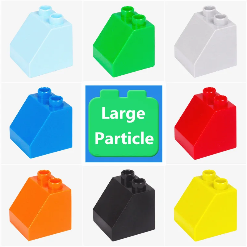 Large Particle 2X2 Inclined Bricks 2 Dots Plastic Building Blocks Accessories Compatible with Duploed Toys for Children Gift
Large Particle 2X2 Inclined Bricks 2 Dots Plastic Building Blocks Accessories Compatible with Duploed Toys for Children Gift