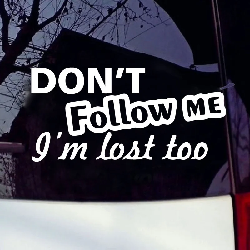 EmpireYing 3 Size 8 Colors Fashion Hollow Lettering Art English Slogan Don't Follow Me I Am Lost Too Car Sticker Vinyl Decals
EmpireYing 3 Size 8 Colors Fashion Hollow Lettering Art English Slogan Don't Follow Me I Am Lost Too Car Sticker Vinyl Decals