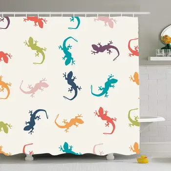 Shower Curtain Set with Hooks 60x72 Shape Gecko Isolated Seamless Colorful Salamander Jungle Pattern Animals Wildlife Wild
Shower Curtain Set with Hooks 60x72 Shape Gecko Isolated Seamless Colorful Salamander Jungle Pattern Animals Wildlife Wild