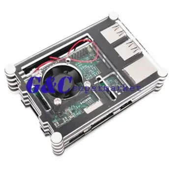 Black / Clear Layer Case with Fan for Raspberry Pi Model B+ Raspberry Pi 2 diy electronics
Black / Clear Layer Case with Fan for Raspberry Pi Model B+ Raspberry Pi 2 diy electronics