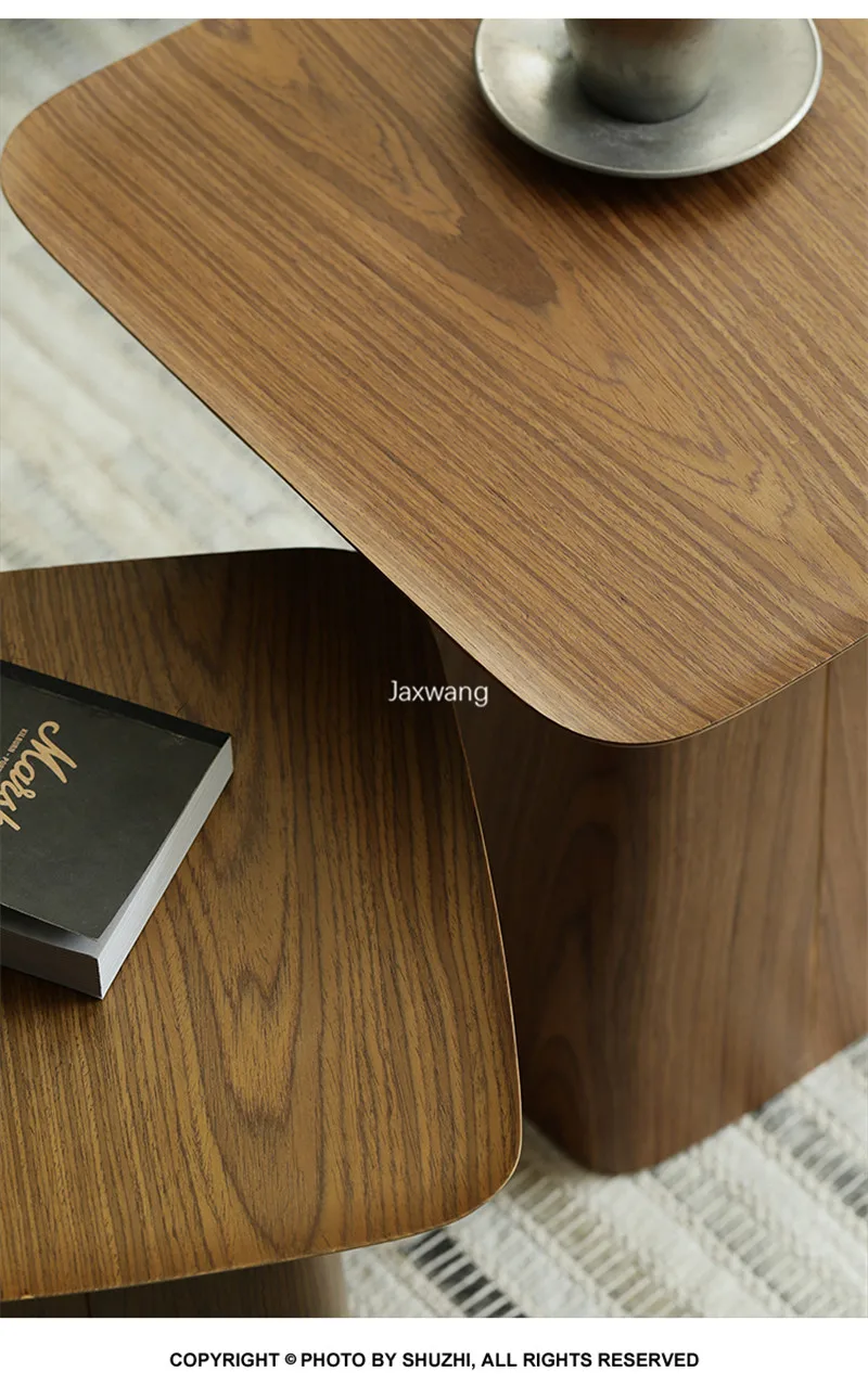 Coffee Tables Luxury Nordic Walnut Color Wooden Living Room Dining Room Balcony Casual Simple Side Table Combination Foot Table