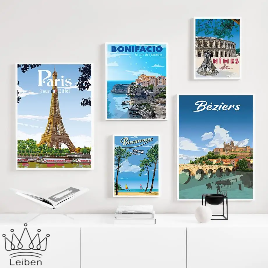 Retro Famous Travel City Wall Art Poster France Italy Canvas Painting Nordic Landscape Picture Home Decoration Living Room
Retro Famous Travel City Wall Art Poster France Italy Canvas Painting Nordic Landscape Picture Home Decoration Living Room