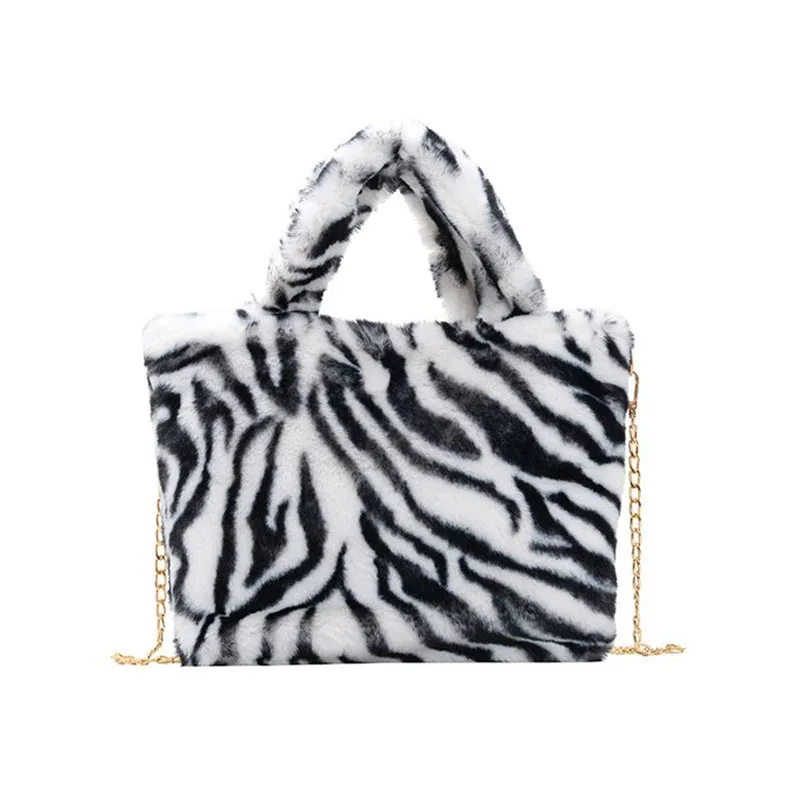 Women Plush Handbag Fashion Leopard-print Faux Fur Messenger Bag Simple Chain Slant Bag Crossbody Packs Female Totes Bag
Women Plush Handbag Fashion Leopard-print Faux Fur Messenger Bag Simple Chain Slant Bag Crossbody Packs Female Totes Bag