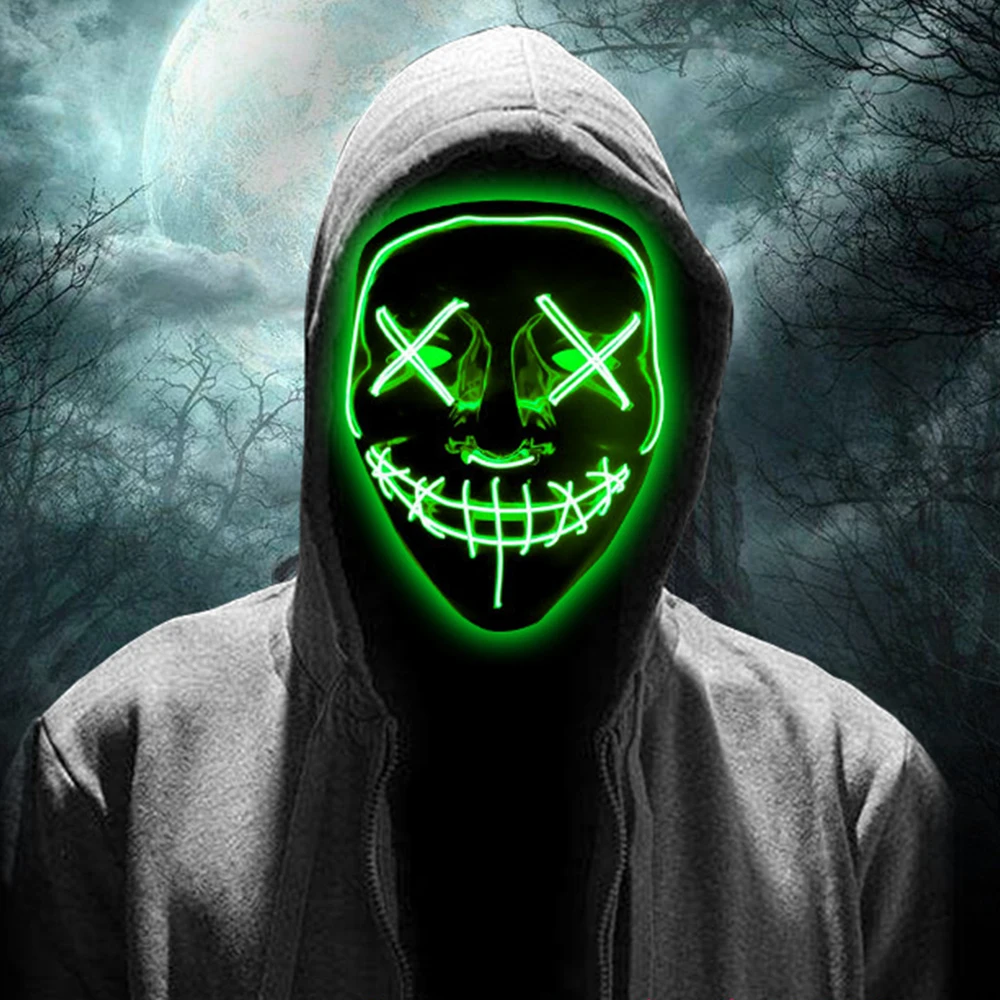 Scary Halloween Cosplay LED Power Mask Face Light Up Masquerade Decor 4 Colors Select Mask Flashing LED Mask Party Hot Sale
Scary Halloween Cosplay LED Power Mask Face Light Up Masquerade Decor 4 Colors Select Mask Flashing LED Mask Party Hot Sale