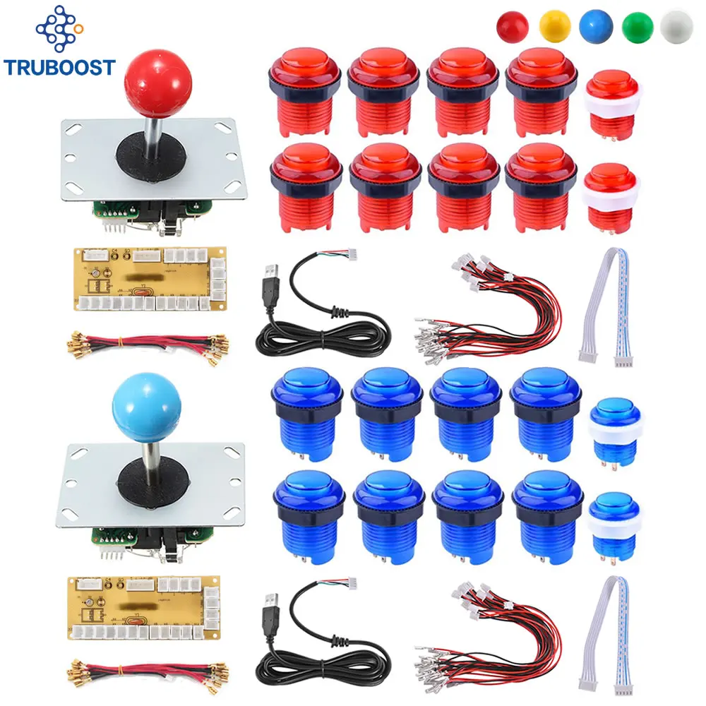 DIY Arcade Joystick Kits For 2 Players PC Computer Games LED Push Button 5 Colors LED Cables Easy Installation
DIY Arcade Joystick Kits For 2 Players PC Computer Games LED Push Button 5 Colors LED Cables Easy Installation