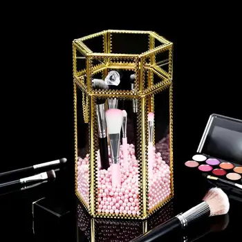 Hexagon Glass Makeup Brush Box Organizer Desktop Makeup Pearls Case Stand Rack Cosmetic Storage Box Display
Hexagon Glass Makeup Brush Box Organizer Desktop Makeup Pearls Case Stand Rack Cosmetic Storage Box Display