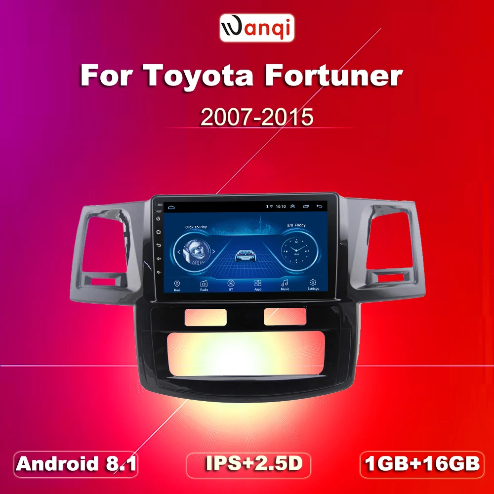 Android 8.1 2.5D Tempered HD Touchscreen 9 inch Radio fortoyota hilux 2007-2015 with Bluetooth USB WIFI support SWC | Автомобили и