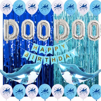 33pcs Cartoon Shark Birthday Party Balloons Set Foil Latex Balloons Banner Party Decor Kids Boy Girl Favor Baby Party Supplies
33pcs Cartoon Shark Birthday Party Balloons Set Foil Latex Balloons Banner Party Decor Kids Boy Girl Favor Baby Party Supplies