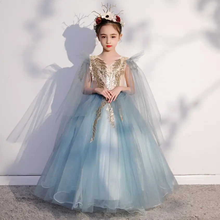 High-end Children Evening gown Sequined stitching Wedding Birthday Party Princess Dress For Girls Kids Piano Host Vestidos L377
High-end Children Evening gown Sequined stitching Wedding Birthday Party Princess Dress For Girls Kids Piano Host Vestidos L377
