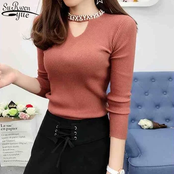 Korean V-neck Hollow Pullover Thin Slim New Bottoming Sweater Women 2020 Autumn Long Sleeve Solid Knitted Sweaters 10610
Korean V-neck Hollow Pullover Thin Slim New Bottoming Sweater Women 2020 Autumn Long Sleeve Solid Knitted Sweaters 10610