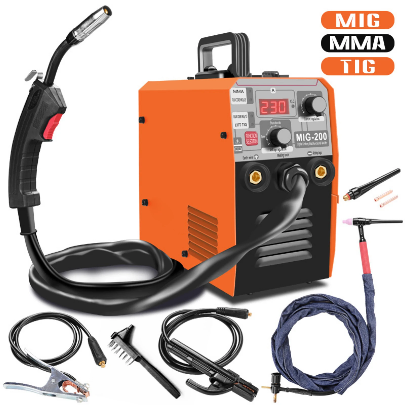 MIG-200 Airless Shielded Welding Machine MIG/MMA/TIG Integrated Multi-function Electric Argon Arc Welding Machine
MIG-200 Airless Shielded Welding Machine MIG/MMA/TIG Integrated Multi-function Electric Argon Arc Welding Machine