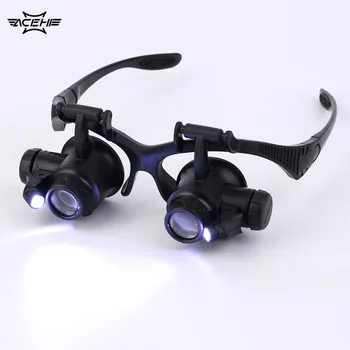 ACEHE 20x LED Lights Glasses Magnifiers Jeweler Watch Repair Eye Glasses Optical Lens Magnifier Loupe Tools With 2 LEDs
ACEHE 20x LED Lights Glasses Magnifiers Jeweler Watch Repair Eye Glasses Optical Lens Magnifier Loupe Tools With 2 LEDs