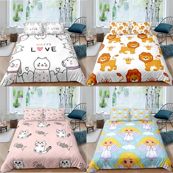 ZEIMON Cute Lion Duvet Cover Sets 3D Cat Animal Bedding Set Bed Linen with Pillowcases Twin Full Home Textiles 2/3pcs
ZEIMON Cute Lion Duvet Cover Sets 3D Cat Animal Bedding Set Bed Linen with Pillowcases Twin Full Home Textiles 2/3pcs