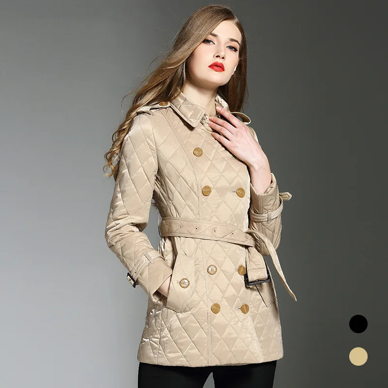 Winter Women's 2019 New Style England Suit Collar Slim Fit Lace-up Double Breasted Diamond Lattice Women's Mid-length Cotton Ove
Winter Women's 2019 New Style England Suit Collar Slim Fit Lace-up Double Breasted Diamond Lattice Women's Mid-length Cotton Ove