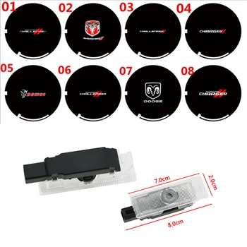 LED Door Lamp for Dodge Challenger 2008-2019 Hellcat Demon Logo Projector Ghost Shadow Light Puddle Lights