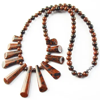 41x11x6mm 17x10x5mm Beautiful 1 Strand Mahogany Obsidian Trapezoid Beads Necklace 17.5 Inch 
41x11x6mm 17x10x5mm Beautiful 1 Strand Mahogany Obsidian Trapezoid Beads Necklace 17.5 Inch