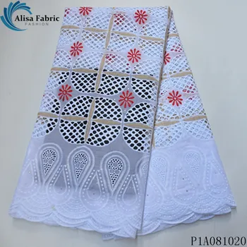 Alisa fashion african swiss dry lace fabric high quality embroidery with stones hollow out design 5 yards/pcs 100% cotton fabric
Alisa fashion african swiss dry lace fabric high quality embroidery with stones hollow out design 5 yards/pcs 100% cotton fabric