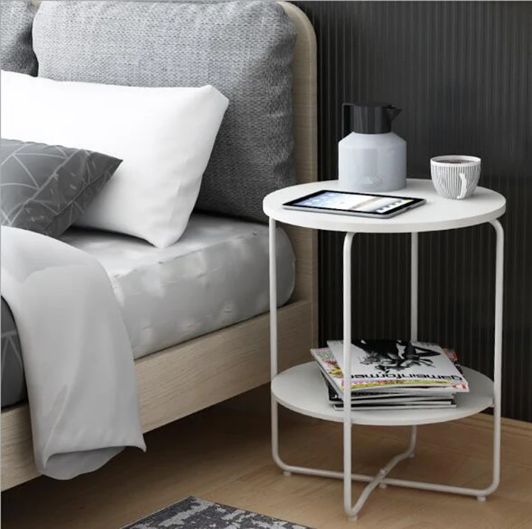 Double layer side table living room simple sofa coffee table small bedside table round table corner table rack black white
Double layer side table living room simple sofa coffee table small bedside table round table corner table rack black white