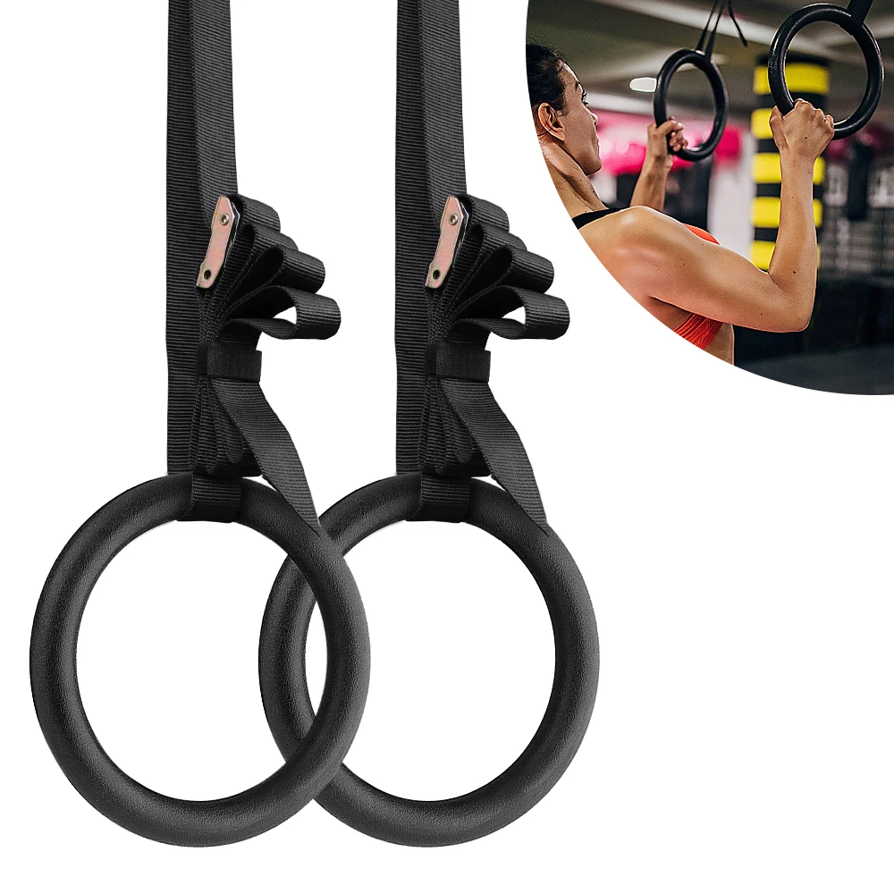 28mm ABS Gymnastic Rings Pull up with Adjustable Strap for Home Gym Fitness Body Strength Muscular Bodyweight Training | Спорт и