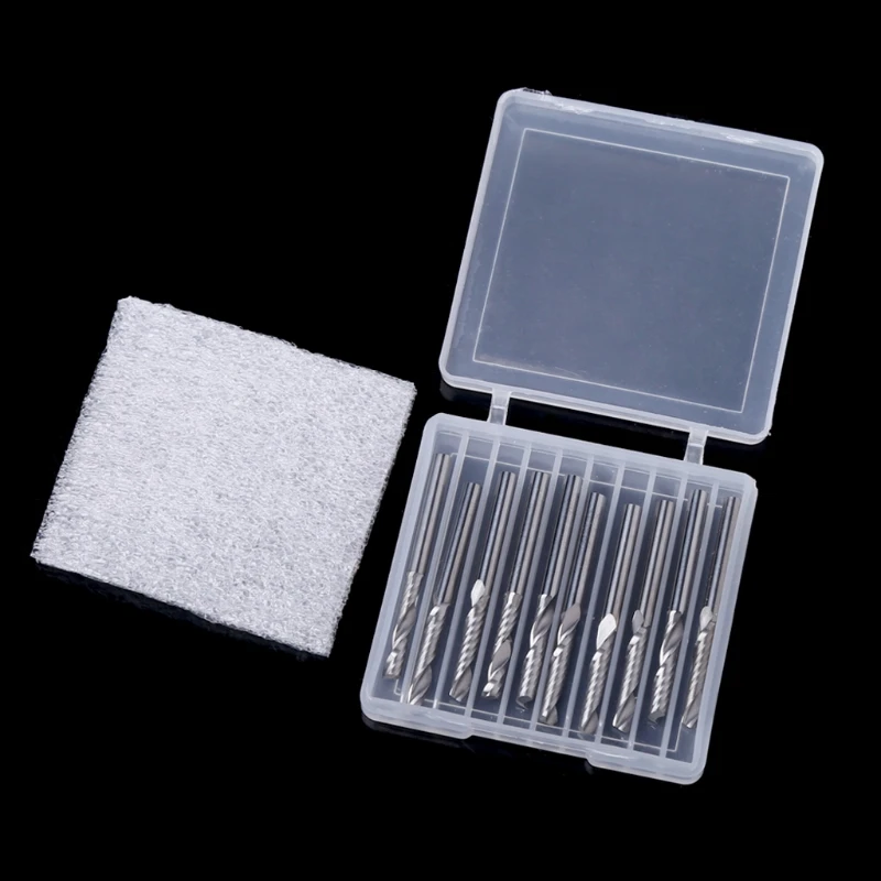 10 Pcs 1/8\" Single Flute Carbide Spiral Flat Nose End Mill Router Bits 17mm CEL R9JF
10 Pcs 1/8\" Single Flute Carbide Spiral Flat Nose End Mill Router Bits 17mm CEL R9JF