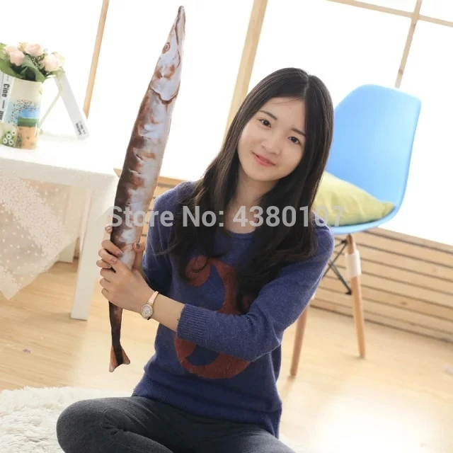 

Hot Lovely New 1pc 45cm Large Size Salted fish Plush Toys Pacific saury Plush Cloth Doll kids toys baby birthday gift