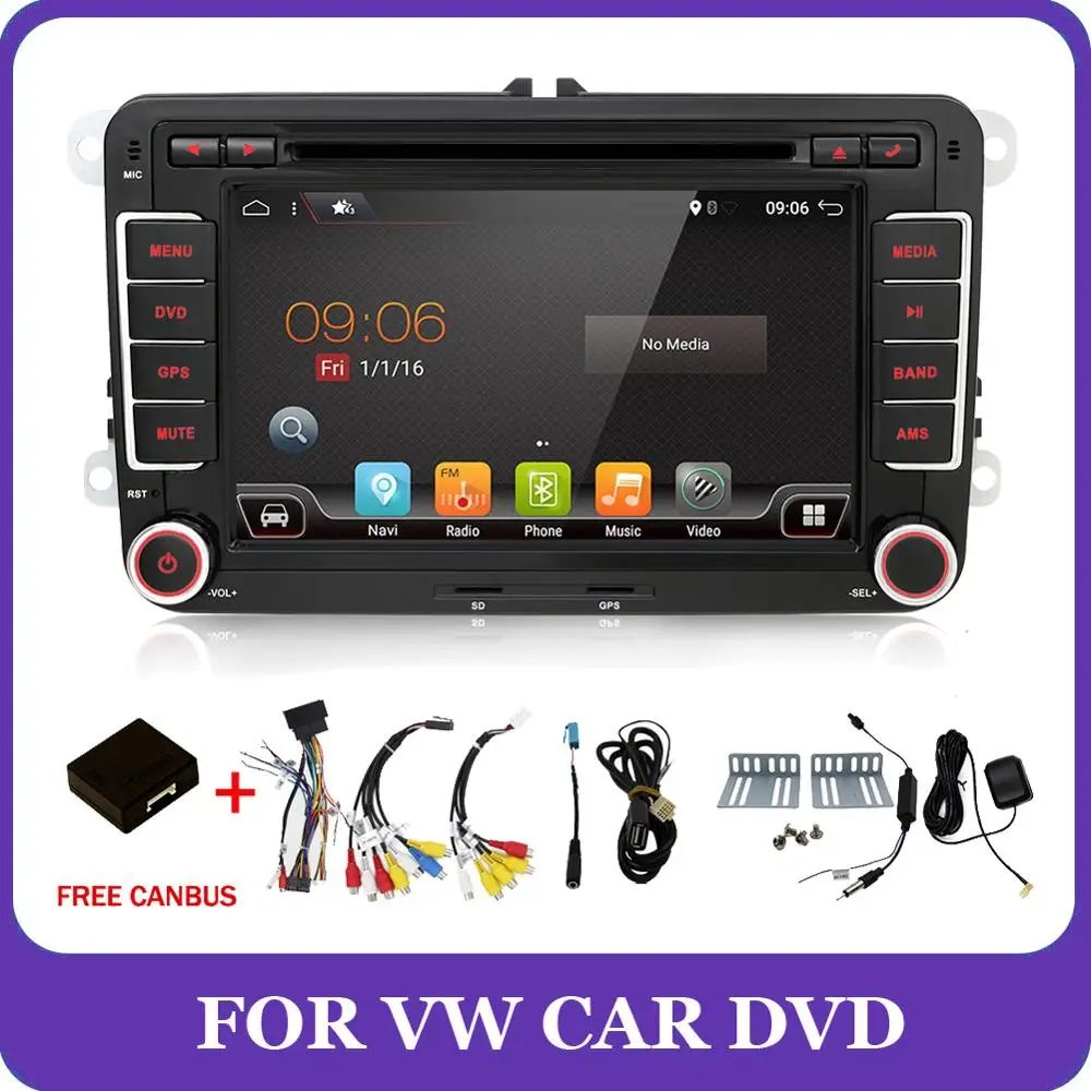Bosion 2G + 32G 2Din автомобильный dvd плеер на основе Android Aux Gps стерео для Volkswagen Skoda POLO GOLF 5 6