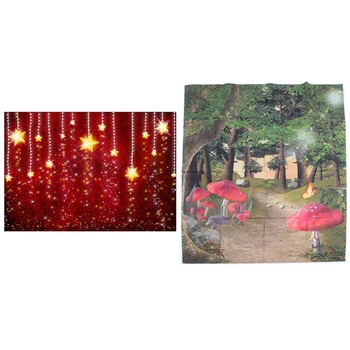 2 Pcs 3X5Ft Vinyl Photography Background Backdrop Photo Studio Props, Forest Woodland & Shiny Gold Stars Red
2 Pcs 3X5Ft Vinyl Photography Background Backdrop Photo Studio Props, Forest Woodland & Shiny Gold Stars Red