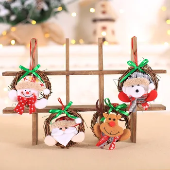 Xmas Pack of 4pcs Mini Santa Doll with Rattan Circle Christmas Hanging Ornaments Holiday New Year Party Home Decoration Baubles
Xmas Pack of 4pcs Mini Santa Doll with Rattan Circle Christmas Hanging Ornaments Holiday New Year Party Home Decoration Baubles